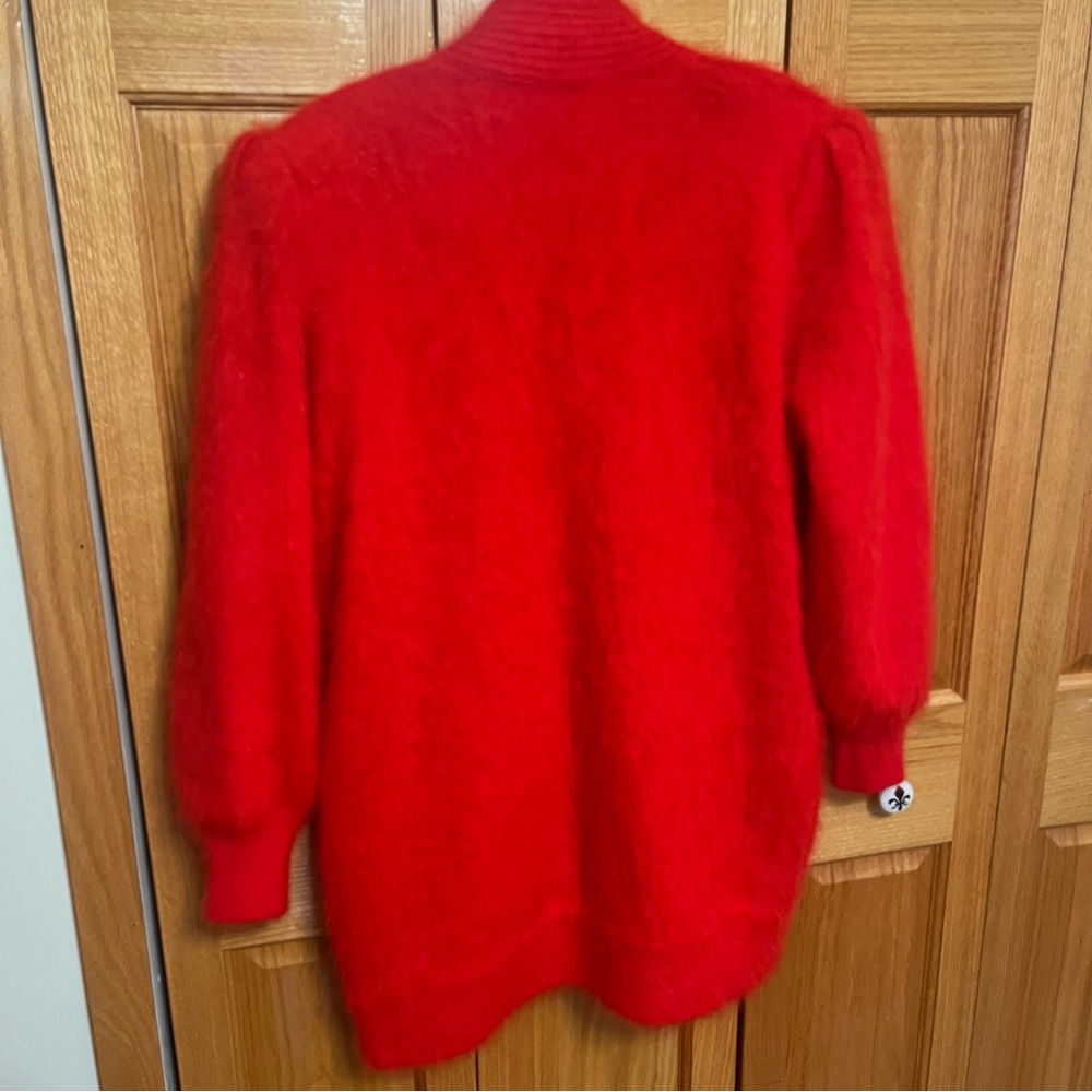 Vintage red angora cardigan. Lee Sands brand. Fully lined. Fits like a l… - Picture 10 of 14